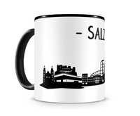 Salzburg Skyline Kaffeetasse Kaffeepott Tasse Modellnummer  schwarz/schwarz