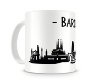 Barcelona Skyline Kaffeetasse Kaffeepott Tasse Modellnummer  wei�/schwarz