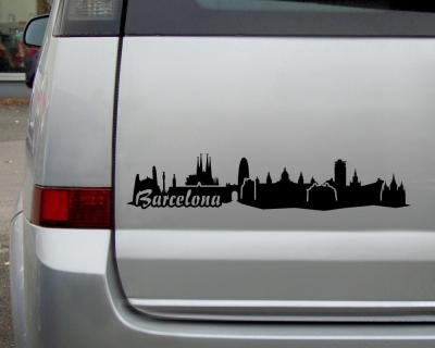 Barcelona Skyline Autoaufkleber