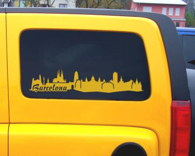 Barcelona Skyline Autoaufkleber - Ansicht 3