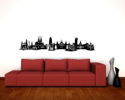 Barcelona Skyline Wandaufkleber - Ansicht 3