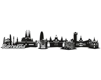 Barcelona Skyline Autoaufkleber - Ansicht 1