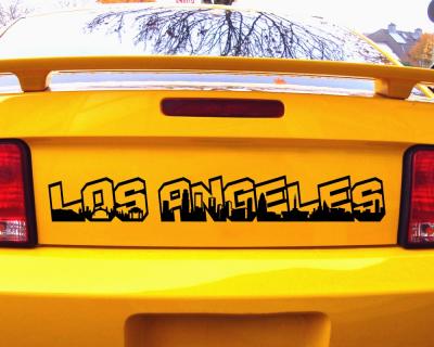 Los Angeles Schriftzug Skyline Autoaufkleber