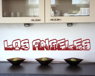 Los Angeles Skyline Schriftzug Wandaufkleber - Ansicht 2