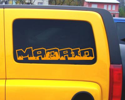 Madrid Schriftzug Skyline Autoaufkleber