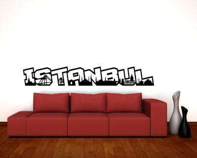 Istanbul Skyline Schriftzug Wandtattoo