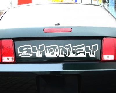 Sydney Schriftzug Skyline Autoaufkleber - Ansicht 2