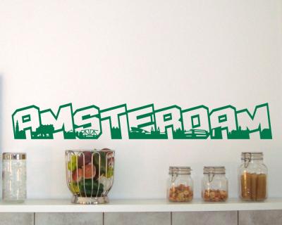 Amsterdam Schriftzug Wandaufkleber
