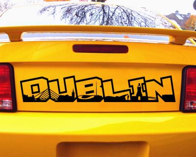 Dublin Schriftzug Skyline Autoaufkleber - Ansicht 3