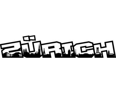 Zrich Skyline Schriftzug Wandtattoo - Ansicht 1