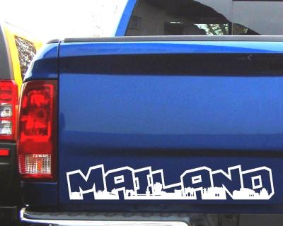 Mailand Schriftzug Skyline Autoaufkleber