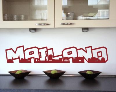 Mailand Skyline Schriftzug Wandaufkleber
