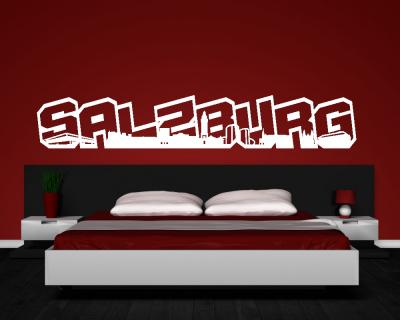 Salzburg Skyline Schriftzug Wandtattoo - Ansicht 2