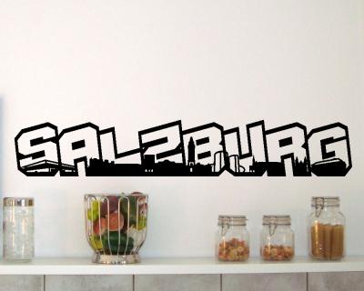 Salzburg Skyline Schriftzug Wandtattoo