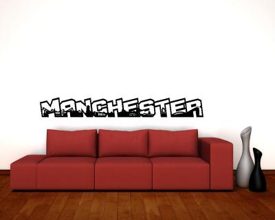 Manchester Schriftzug Wandaufkleber - Ansicht 2