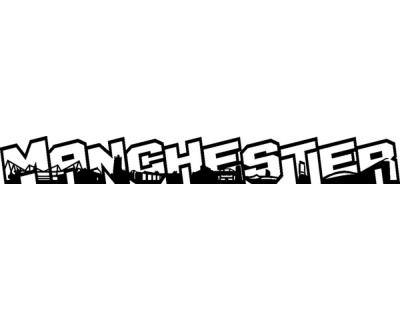 Manchester Schriftzug Wandaufkleber - Ansicht 1