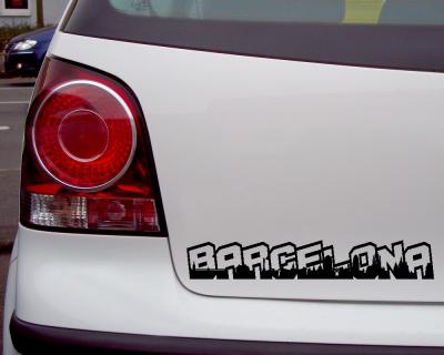 Barcelona Schriftzug Skyline Autoaufkleber - Ansicht 3