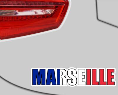 Marseille Schriftzug Autoaufkleber - Ansicht 3