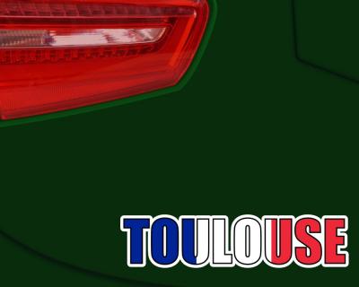 Toulouse Schriftzug Aufkleber Landesfarben