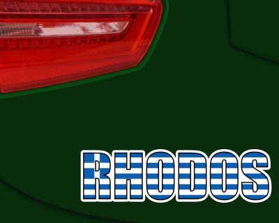 Rhodos Schriftzug Autoaufkleber