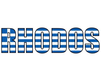 Rhodos Schriftzug Autoaufkleber - Ansicht 1