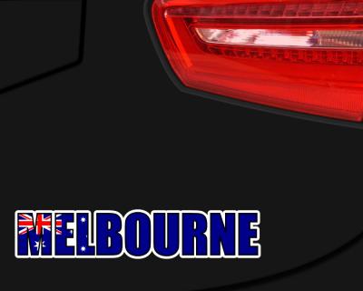 Melbourne Schriftzug Skyline Autoaufkleber - Ansicht 3