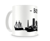 Boston Skyline Kaffeetasse Kaffeepott Tasse Modellnummer  wei�/schwarz