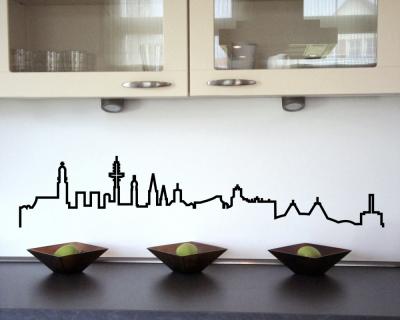 Hamburg Skyline Silhouette Wandtattoo - Ansicht 2