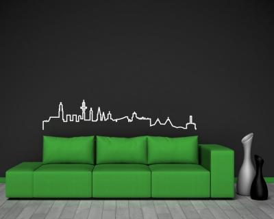Hamburg Skyline Silhouette Wandtattoo