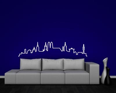 Mnchen Skyline Silhouette Wandtattoo