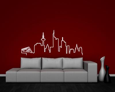 Frankfurt Skyline Silhouette Wandtattoo - Ansicht 3