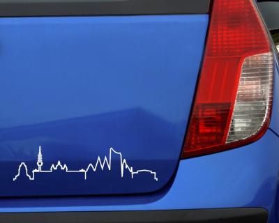 Leipzig Skyline Silhouette Aufkleber