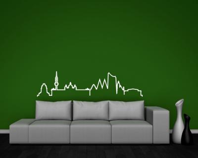 Leipzig Skyline Silhouette Wandtattoo