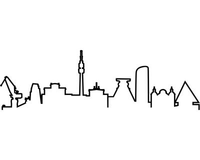 Ruhrgebiet Skyline Silhouette Wandtattoo - Ansicht 1