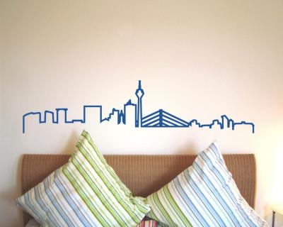 Dsseldorf Skyline Silhouette Wandtattoo