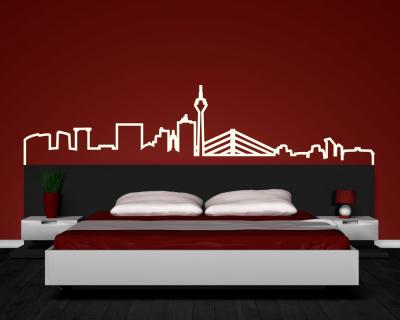 D�sseldorf Skyline Silhouette Wandtattoo - Ansicht 3