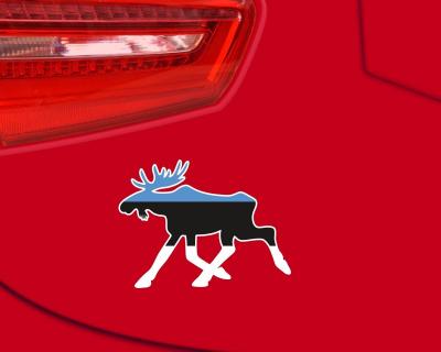 Elch Aufkleber in den den Estland Landesfarben Blick links - Ansicht 3