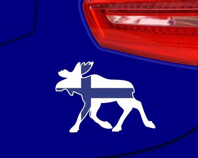 Elch Aufkleber Finnland in Landesfarben Blickrichtung links - Ansicht 2