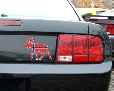 Elch Aufkleber in den Landesfarben von Norwegen Blick links - Ansicht 3