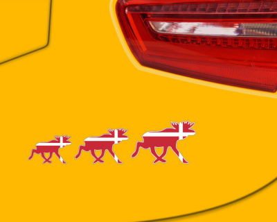 Elch Karawane Aufkleber in den Landesfarben von D�nemark Elchkar - Ansicht 5