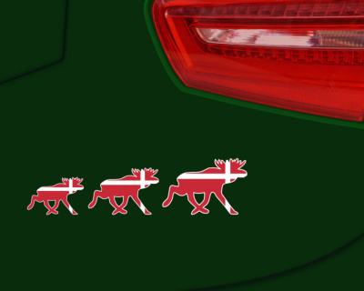 Elch Karawane Aufkleber in den Landesfarben von D�nemark Elchkar - Ansicht 6
