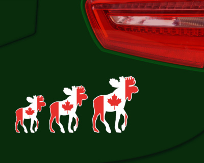Elch Karawane Aufkleber in den Landesfarben von Kanada Elchkaraw - Ansicht 6